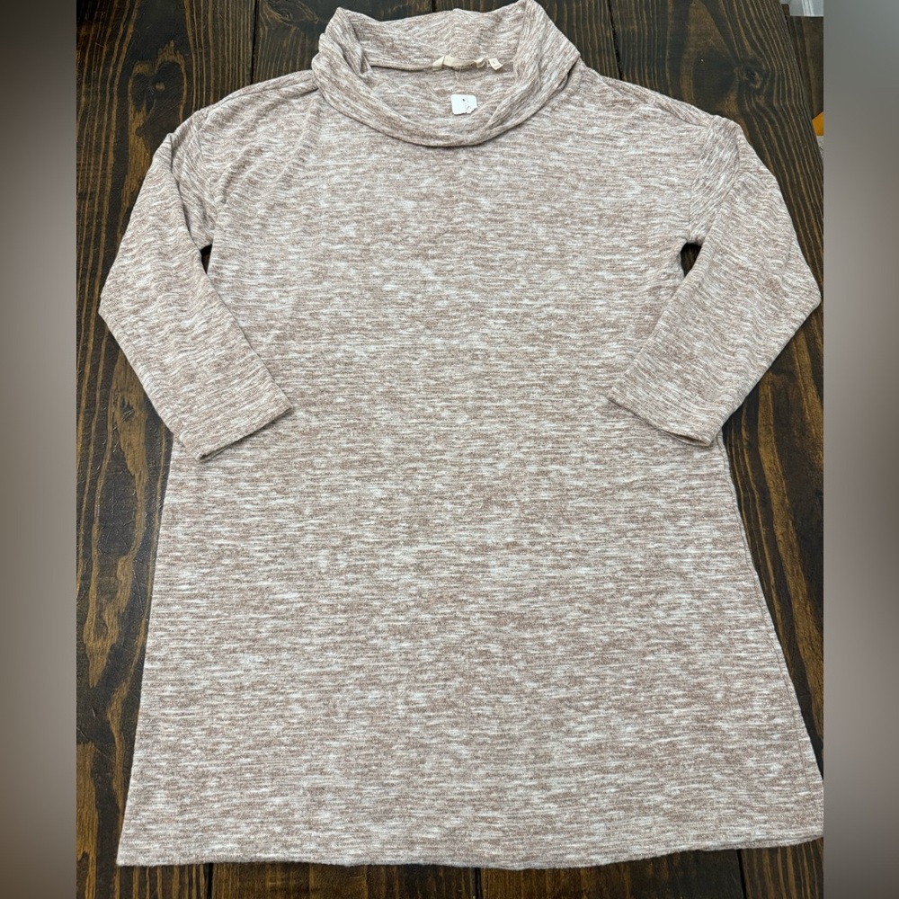 Soft Surroundings Heathered Long Sleeve Dress - Brown